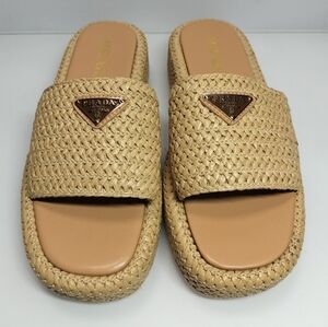 Prada Raffia Slide Sandals Sz EU 40 EXCELLENT CONDITION Prada Milano